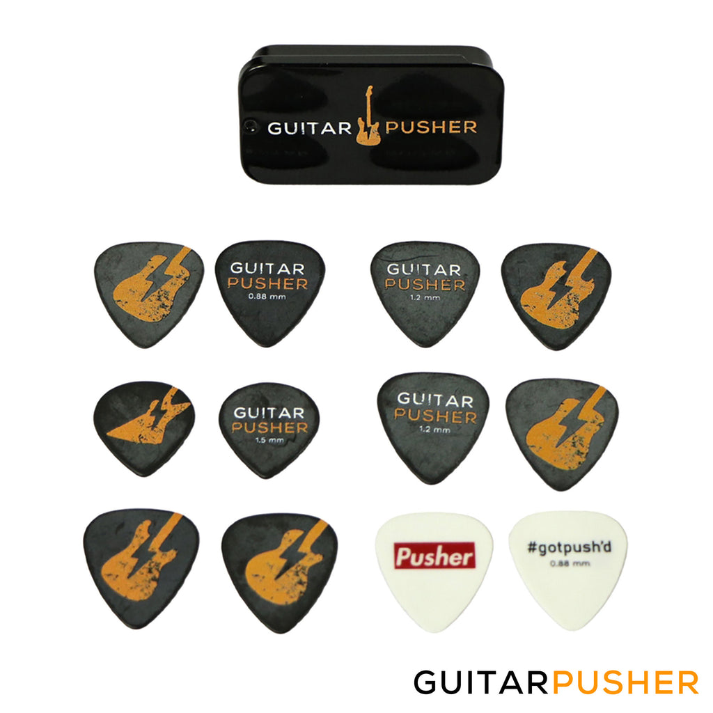 Guitar Pusher DelTex Collectible Guitar Pick Set with Tin Can - 0.71mm ...